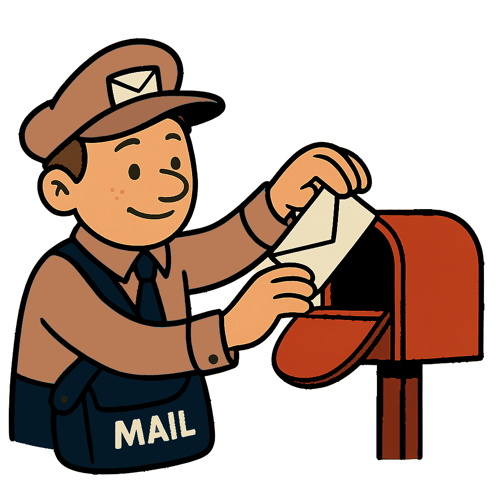 Dan putting the mail in the box